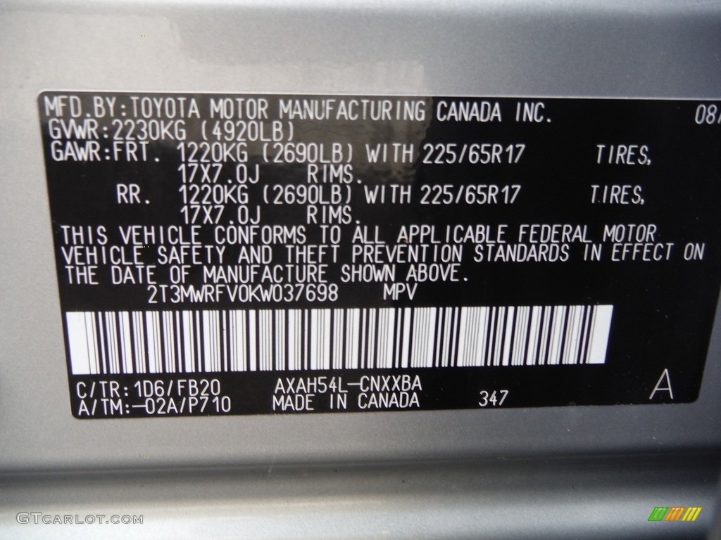 2019 RAV4 LE AWD Hybrid - Silver Sky Metallic / Black photo #35