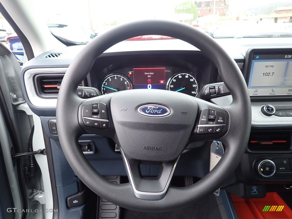 2022 Ford Maverick XLT AWD Black Onyx/Medium Dark Slate Steering Wheel Photo #144159315