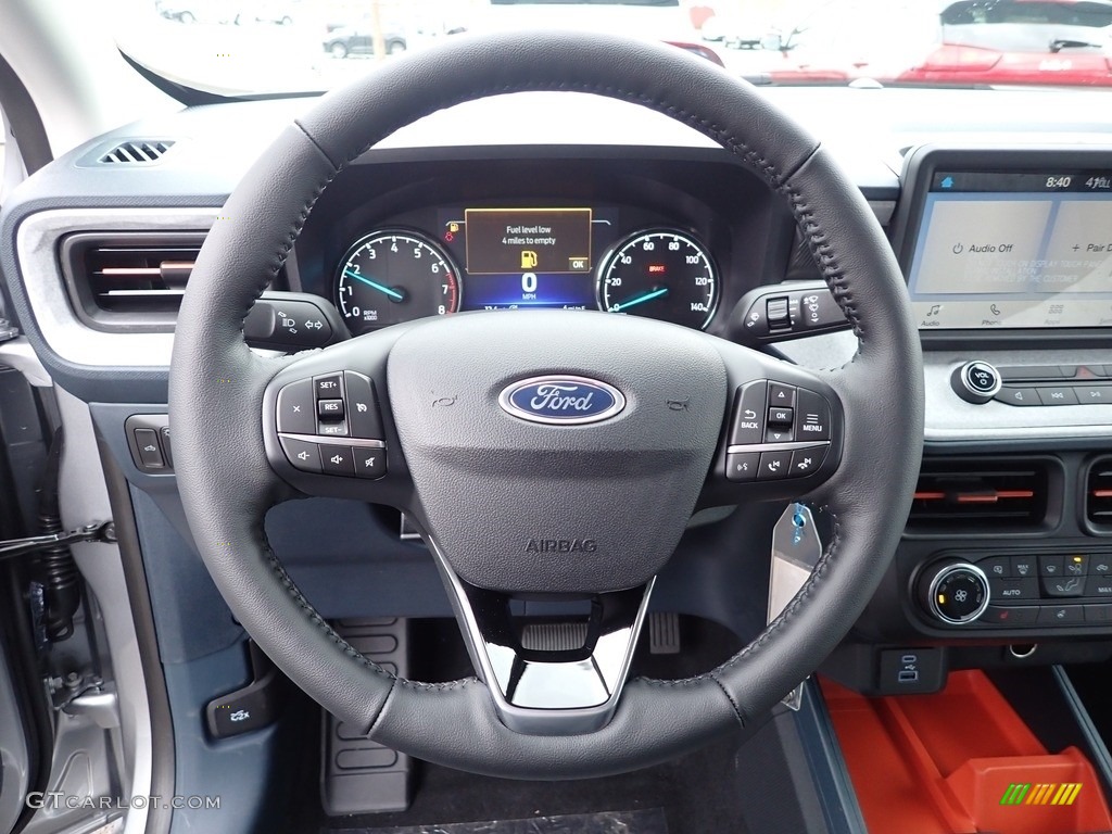 2022 Ford Maverick XLT AWD Black Onyx/Medium Dark Slate Steering Wheel Photo #144159768