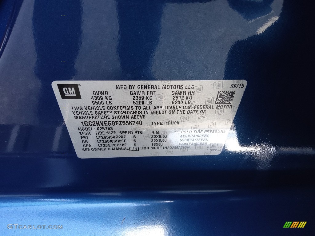 2015 Silverado 2500HD LT Double Cab 4x4 - Deep Ocean Blue Metallic / Jet Black photo #31