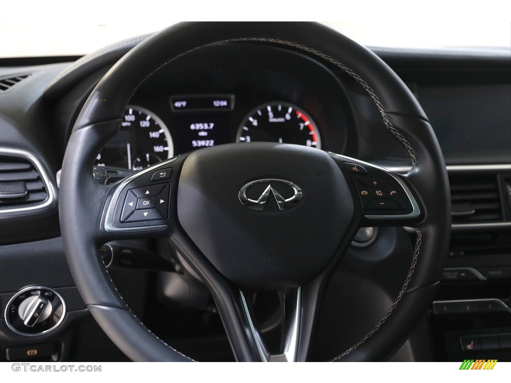 2018 Infiniti QX30 Luxury AWD Graphite Steering Wheel Photo #144171340