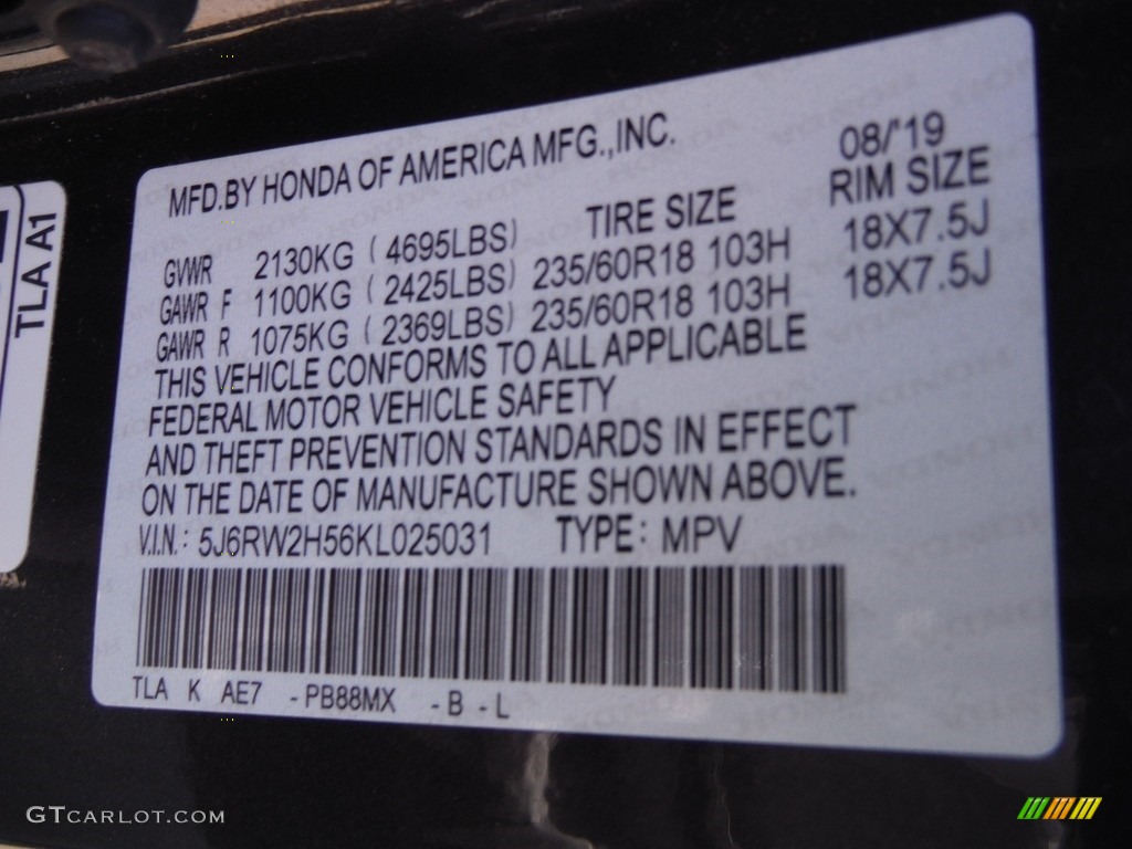 2019 CR-V EX AWD - Gunmetal Metallic / Gray photo #32