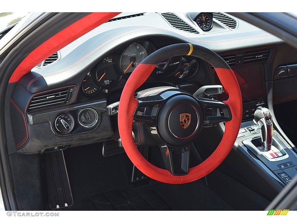 2018 Porsche 911 GT2 RS Weissach Package Black w/Red Alcantara Steering Wheel Photo #144185001