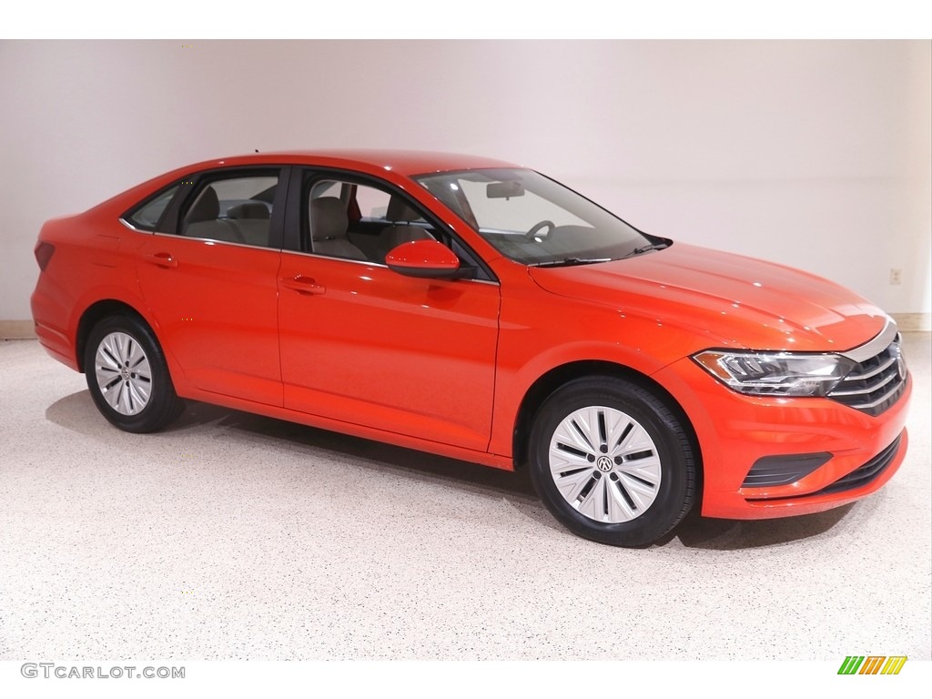 2019 Jetta S - Habanero Orange / Storm Gray photo #1
