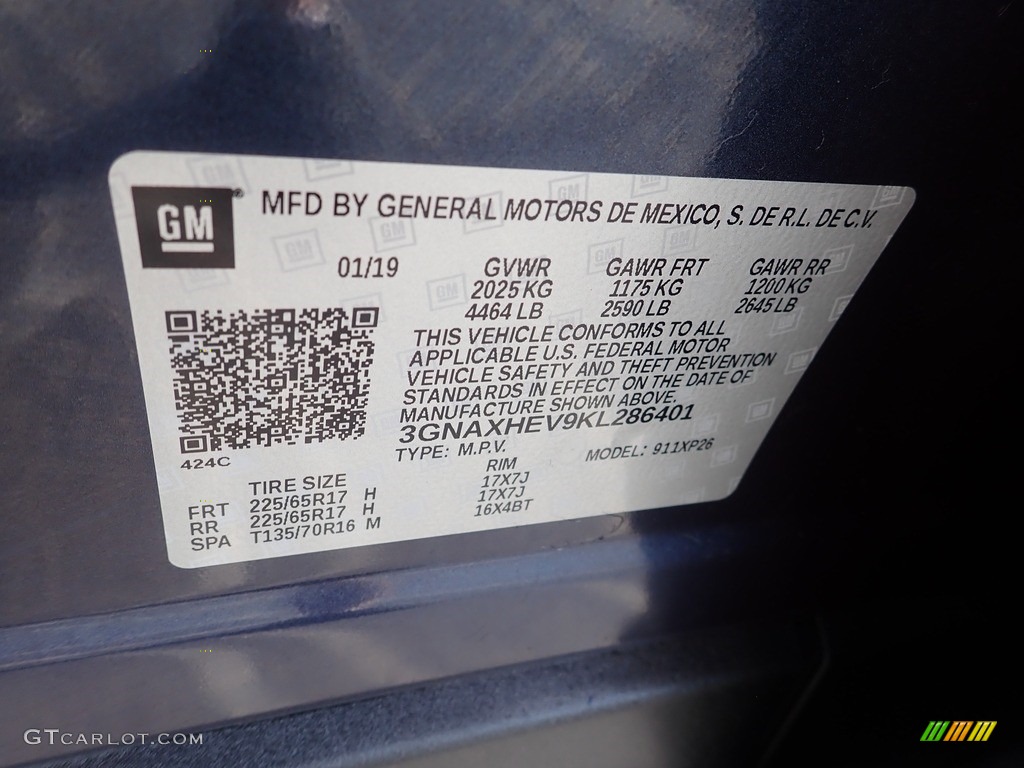 2019 Equinox LS - Storm Blue Metallic / Medium Ash Gray photo #28