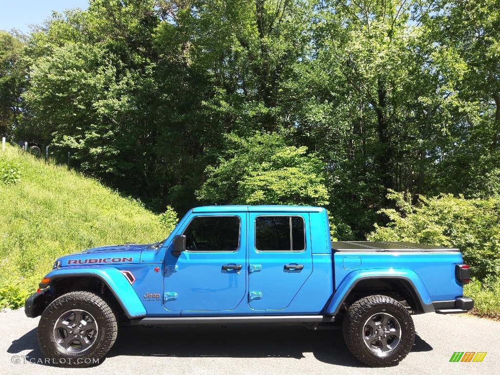 2021 Gladiator Rubicon 4x4 - Hydro Blue Pearl / Black photo #1