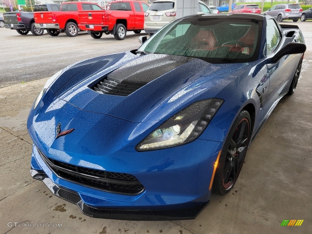 2015 Corvette Stingray Coupe Z51 - Laguna Blue Tintcoat / Adrenaline Red photo #1