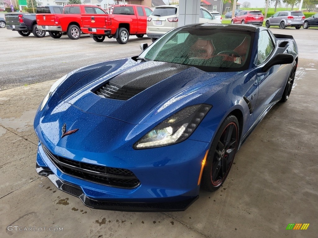 2015 Corvette Stingray Coupe Z51 - Laguna Blue Tintcoat / Adrenaline Red photo #7