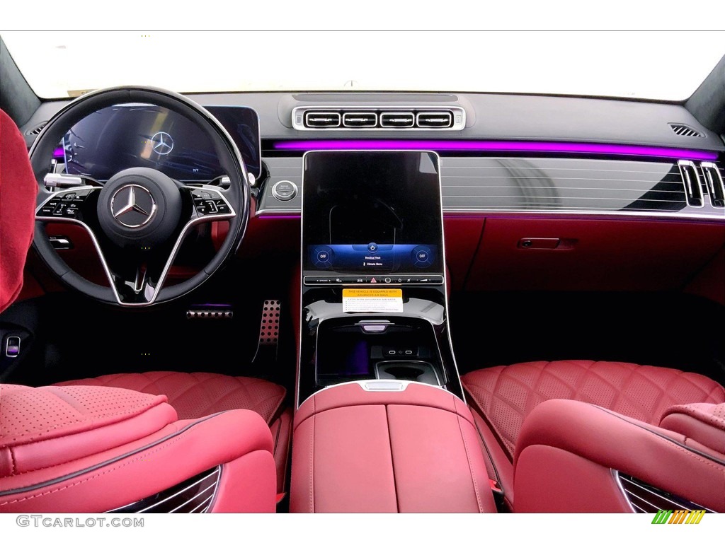 2022 Mercedes-Benz S 500 4Matic Sedan Carmine Red/Black Dashboard Photo #144190752