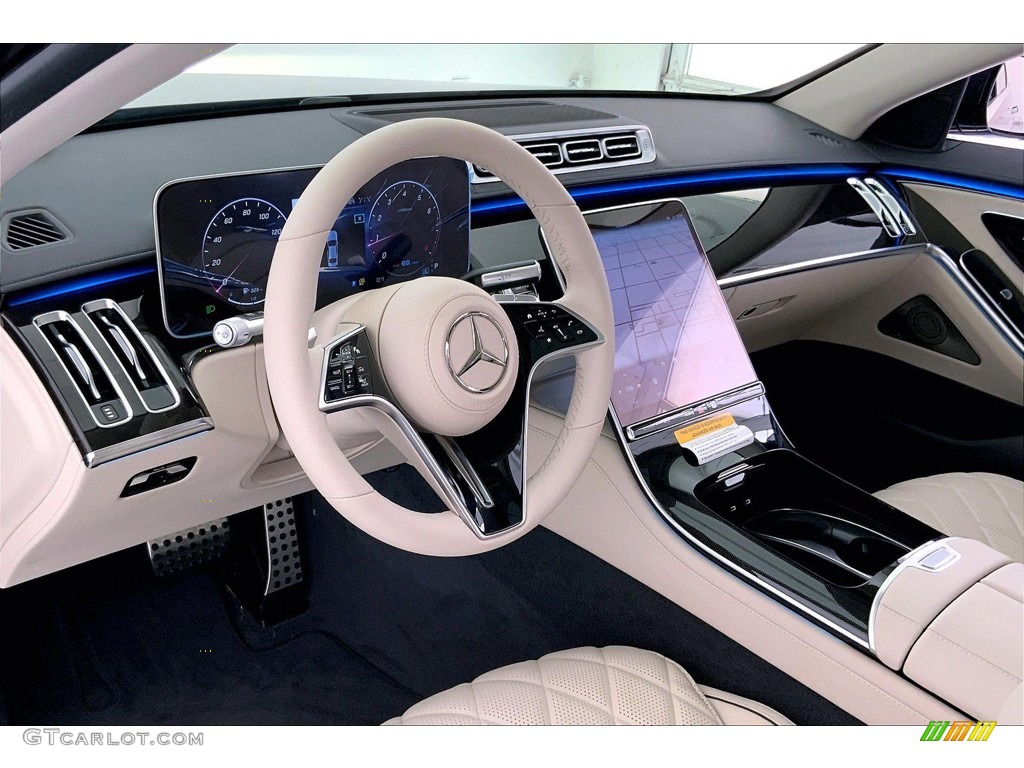 2022 Mercedes-Benz S 580 4Matic Sedan Macchiato Beige/Magma gray Dashboard Photo #144192096