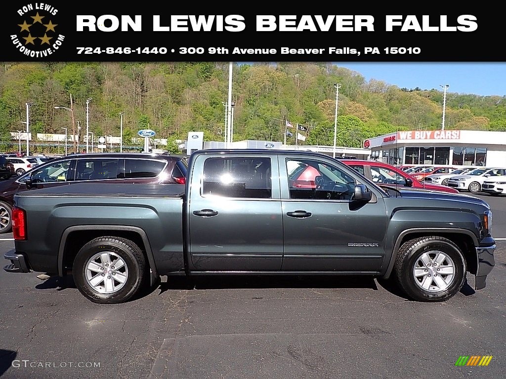 2018 Sierra 1500 SLE Crew Cab - Dark Slate Metallic / Jet Black photo #1