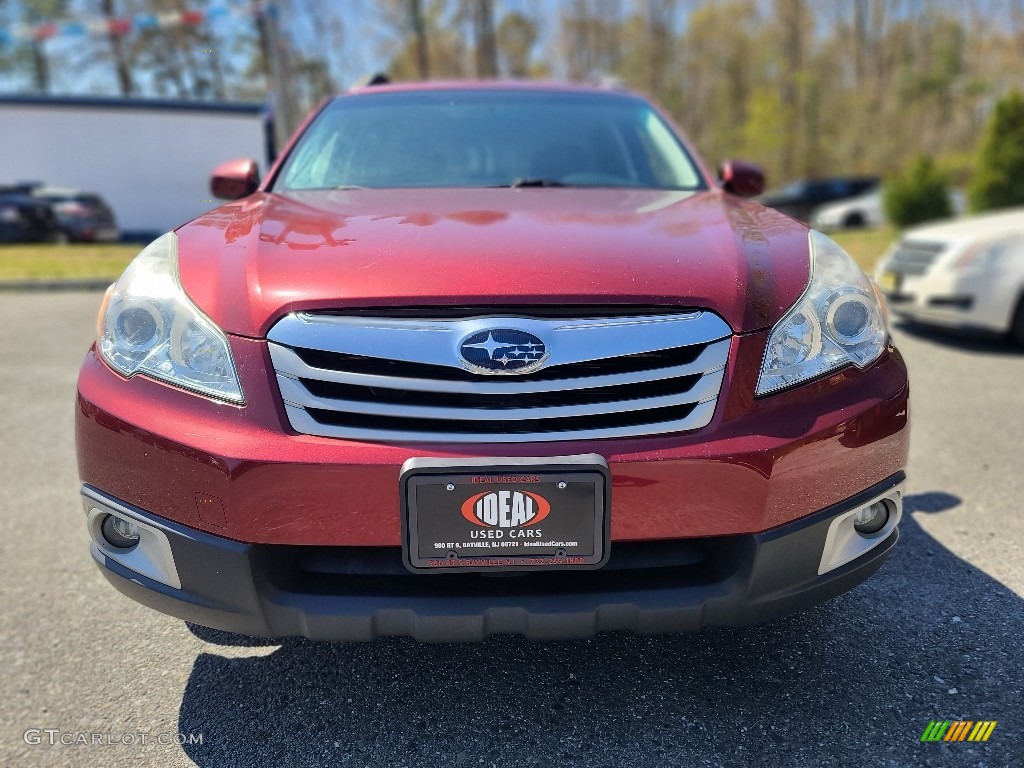 2012 Outback 2.5i Premium - Ruby Red Pearl / Off Black photo #2