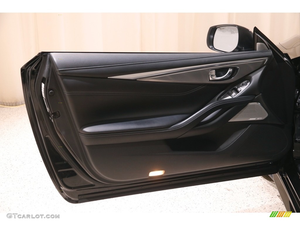 2018 Infiniti Q60 3.0t LUXE AWD Graphite Door Panel Photo #144196128