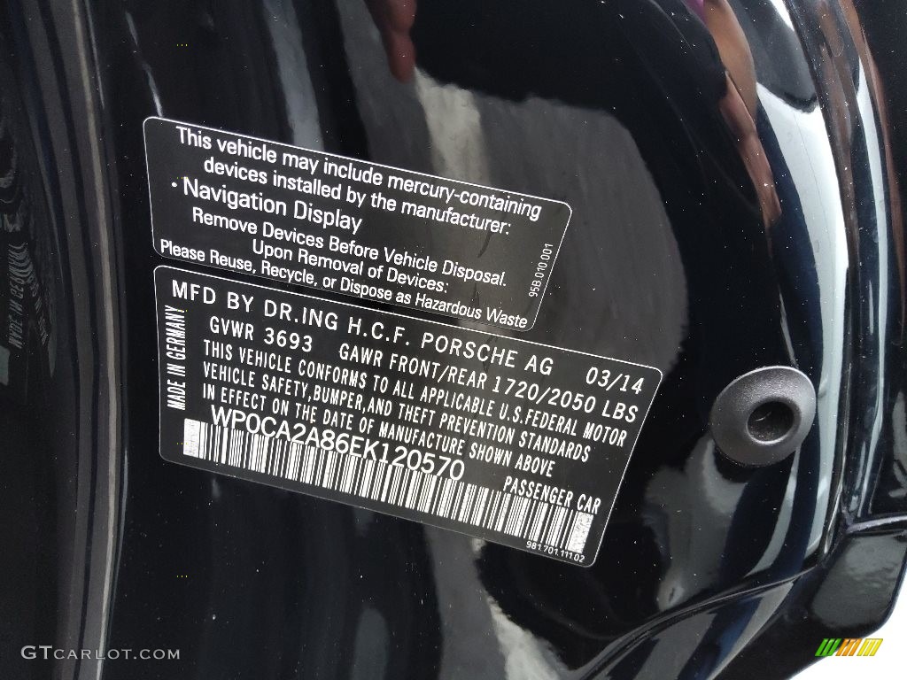 2014 Boxster  - Black / Agate Grey/Pebble Grey photo #31