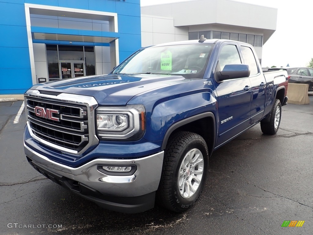 2016 Sierra 1500 SLE Double Cab 4WD - Stone Blue Metallic / Jet Black photo #2