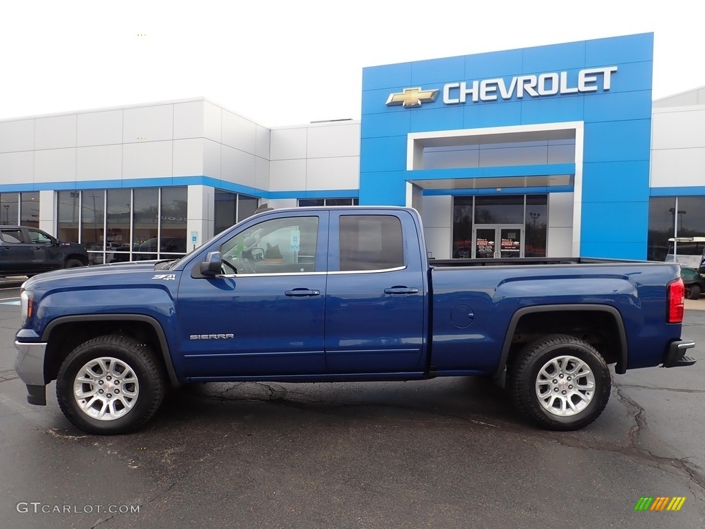 2016 Sierra 1500 SLE Double Cab 4WD - Stone Blue Metallic / Jet Black photo #3