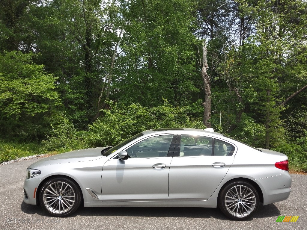 2017 5 Series 530i Sedan - Glacier Silver Metallic / Canberra Beige photo #1