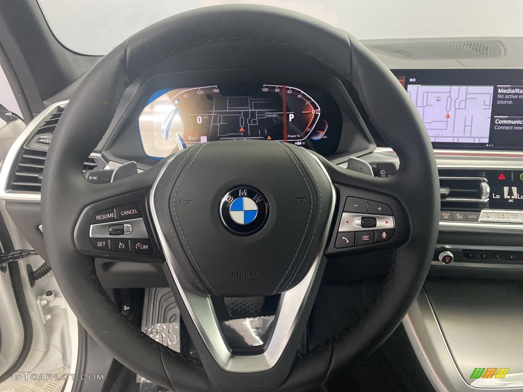 2022 BMW X5 sDrive40i Black Steering Wheel Photo #144205242
