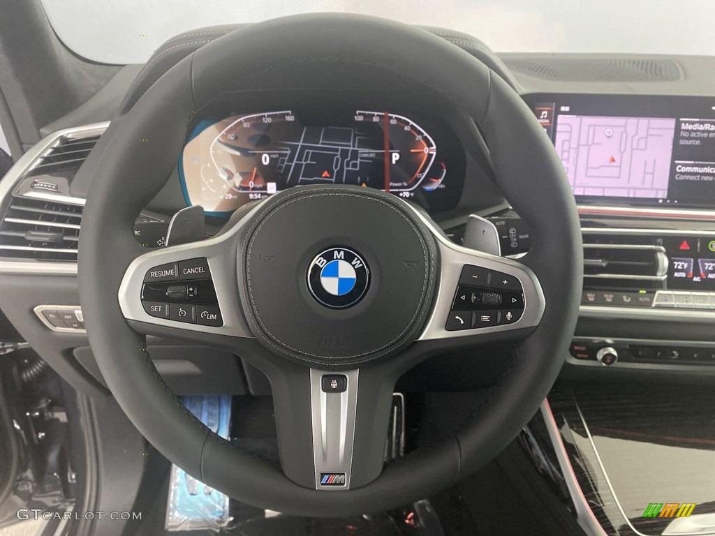 2022 BMW X7 xDrive40i Black Steering Wheel Photo #144205971