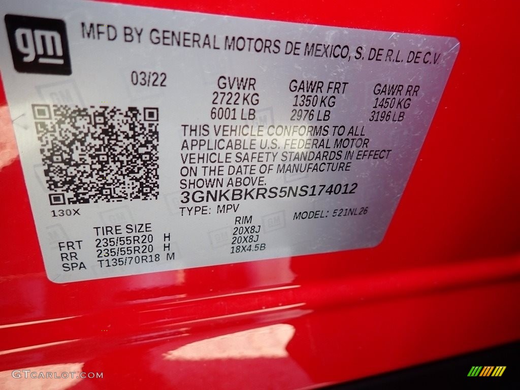 2022 Blazer RS AWD - Red Hot / Jet Black photo #15