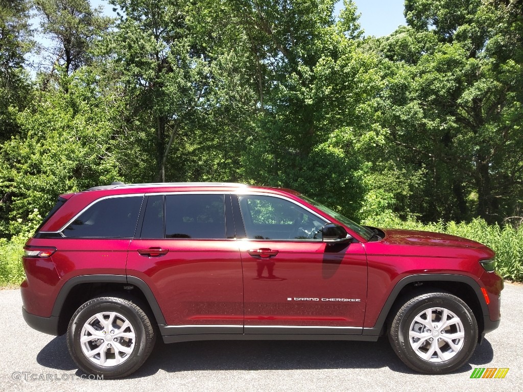 Velvet Red Pearl 2022 Jeep Grand Cherokee Limited 4x4 Exterior Photo #144207591