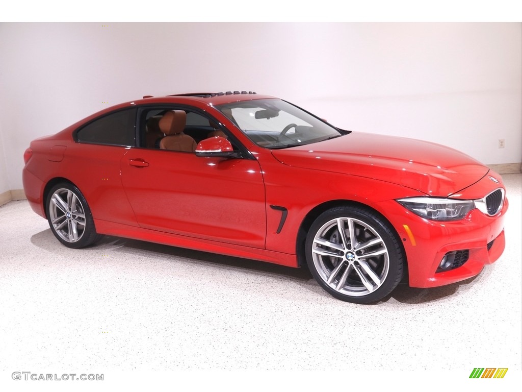 2018 4 Series 440i xDrive Coupe - Melbourne Red Metallic / Cognac photo #1