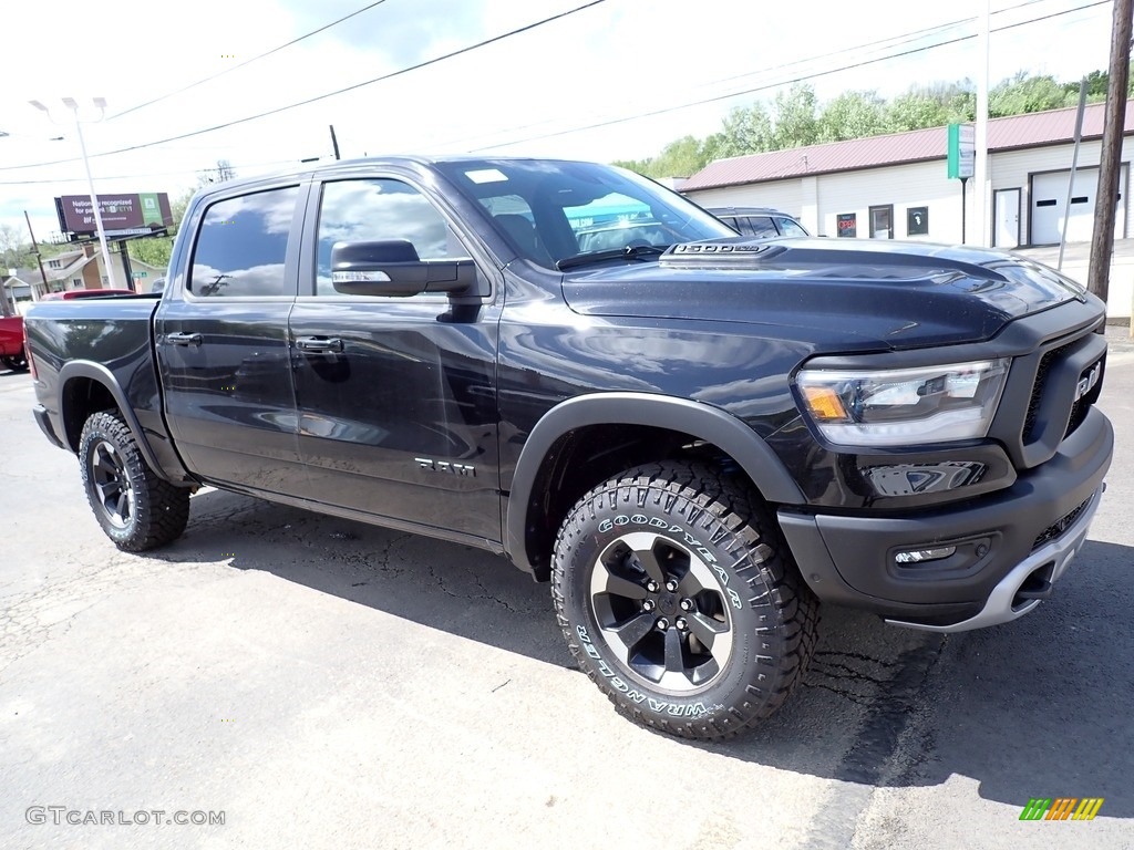 Diamond Black Crystal Pearl 2022 Ram 1500 Rebel Crew Cab 4x4 Exterior Photo #144214345