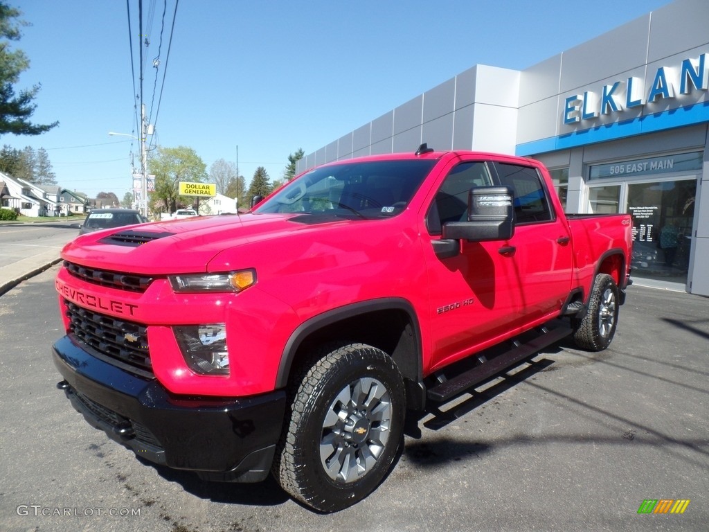 2022 Silverado 2500HD Custom Crew Cab 4x4 - Red Hot / Jet Black photo #1