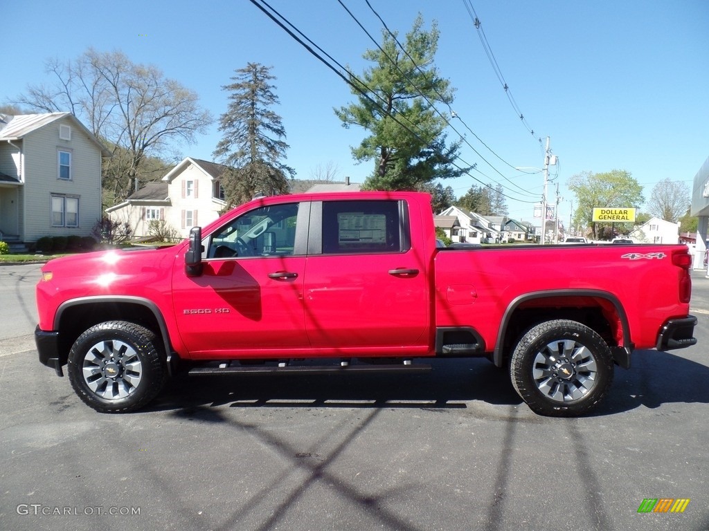 Red Hot 2022 Chevrolet Silverado 2500HD Custom Crew Cab 4x4 Exterior Photo #144215889