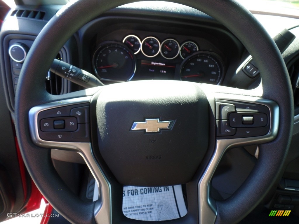 2022 Chevrolet Silverado 2500HD Custom Crew Cab 4x4 Jet Black Steering Wheel Photo #144216273