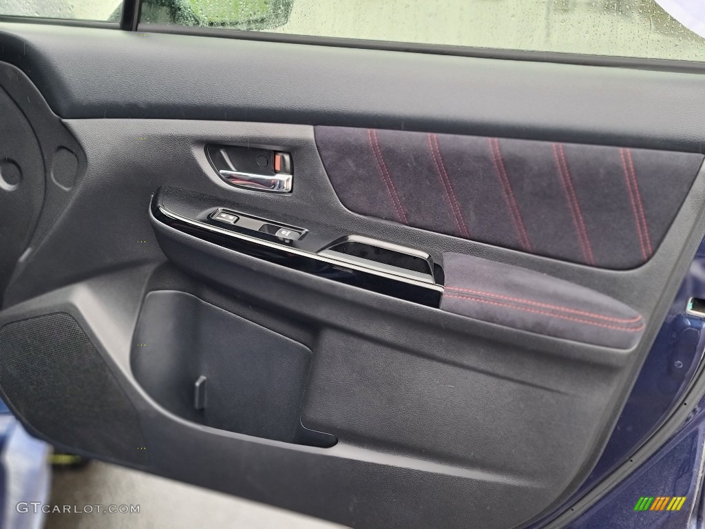 2019 Subaru WRX STI Black Ultrasuede/Carbon Black Door Panel Photo #144217521