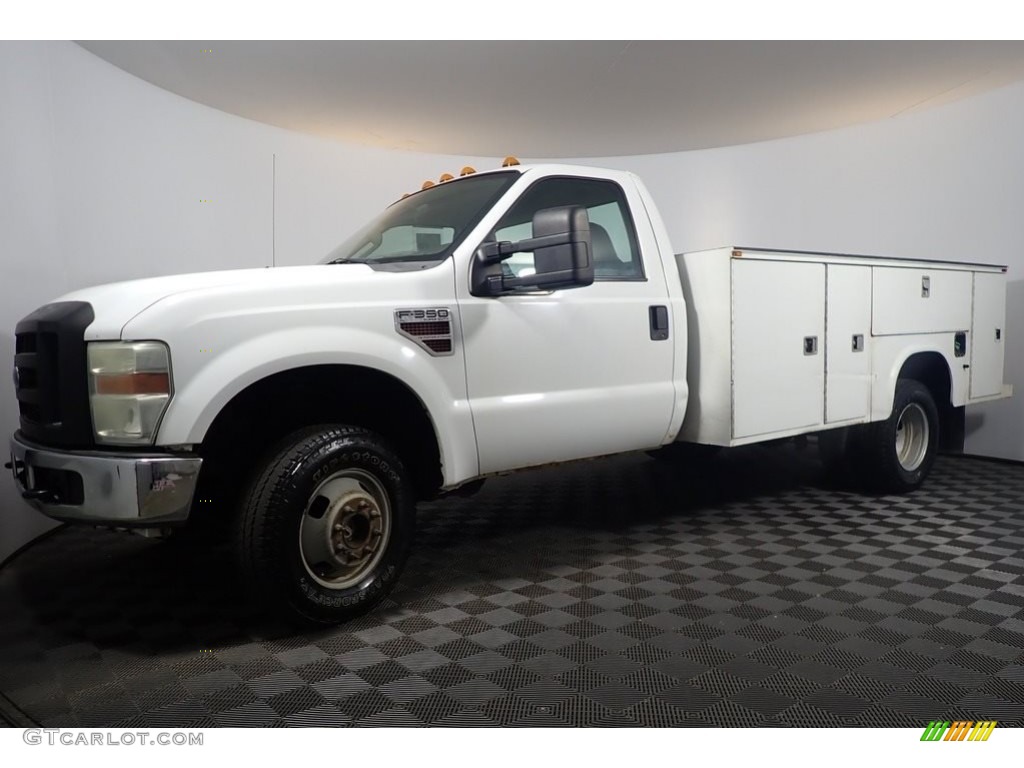 2008 F350 Super Duty XL Regular Cab 4x4 Chassis - Oxford White / Medium Stone photo #7