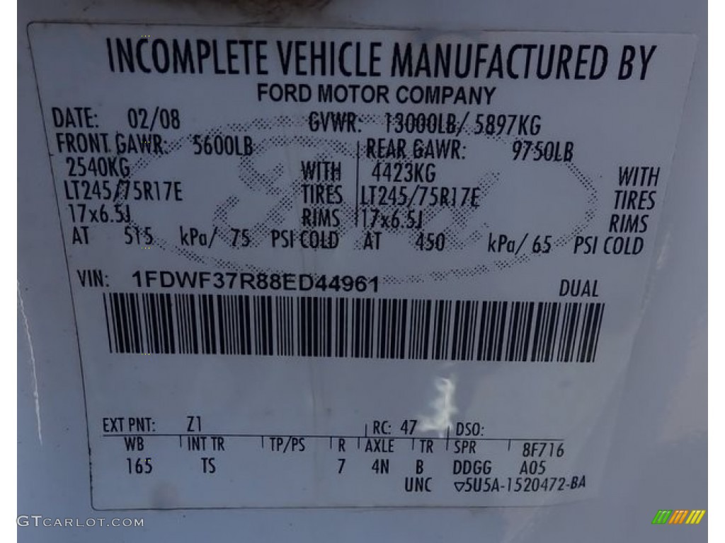 2008 F350 Super Duty XL Regular Cab 4x4 Chassis - Oxford White / Medium Stone photo #20