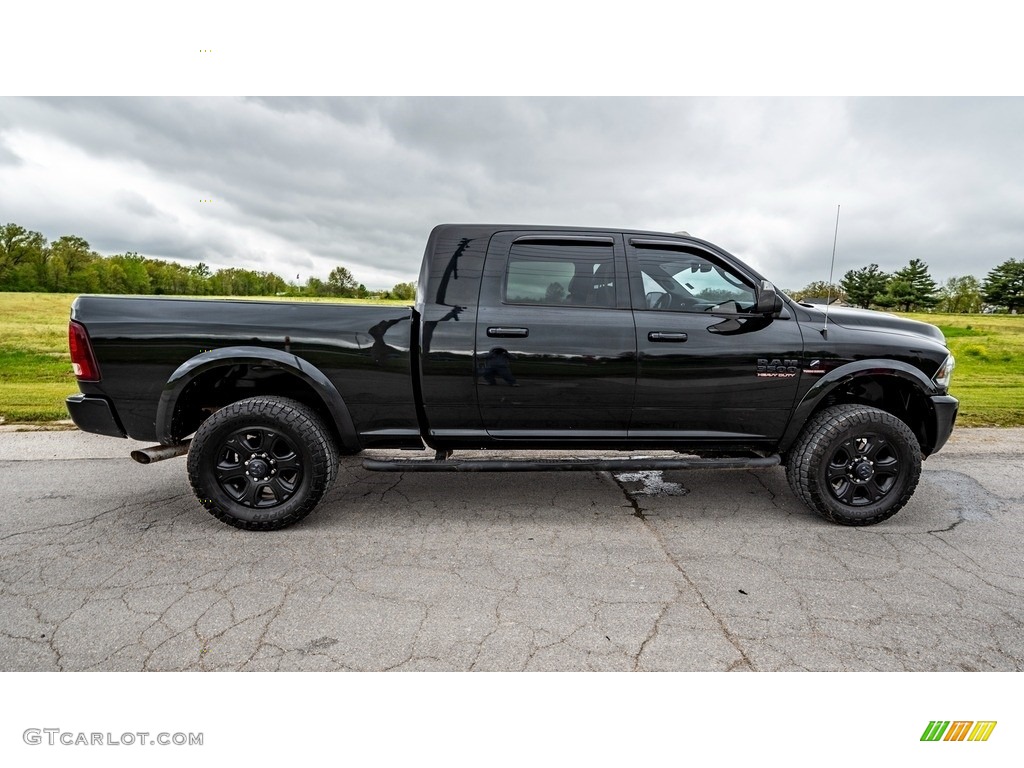 2017 3500 Laramie Mega Cab 4x4 - Brilliant Black Crystal Pearl / Black photo #2