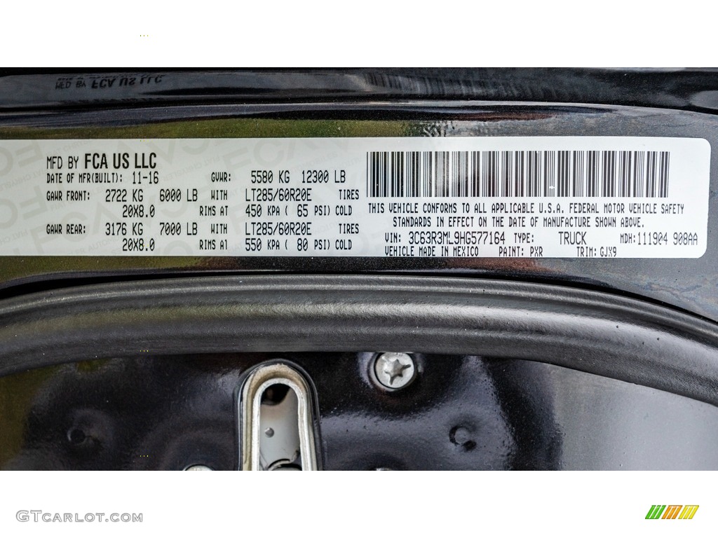 2017 Ram 3500 Laramie Mega Cab 4x4 Color Code Photos