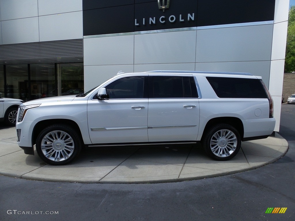 Crystal White Tricoat 2019 Cadillac Escalade ESV Platinum 4WD Exterior Photo #144222687