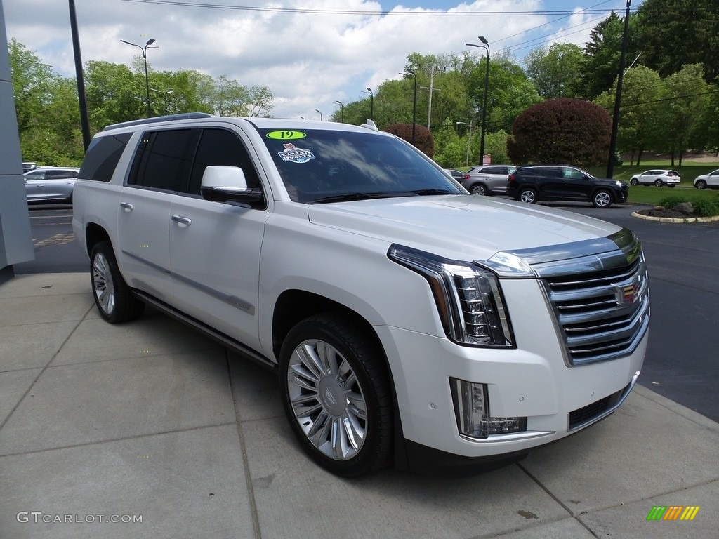 Crystal White Tricoat 2019 Cadillac Escalade ESV Platinum 4WD Exterior Photo #144222831