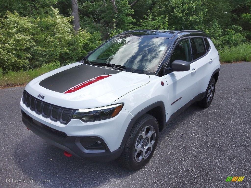 Bright White 2022 Jeep Compass Trailhawk 4x4 Exterior Photo #144223050
