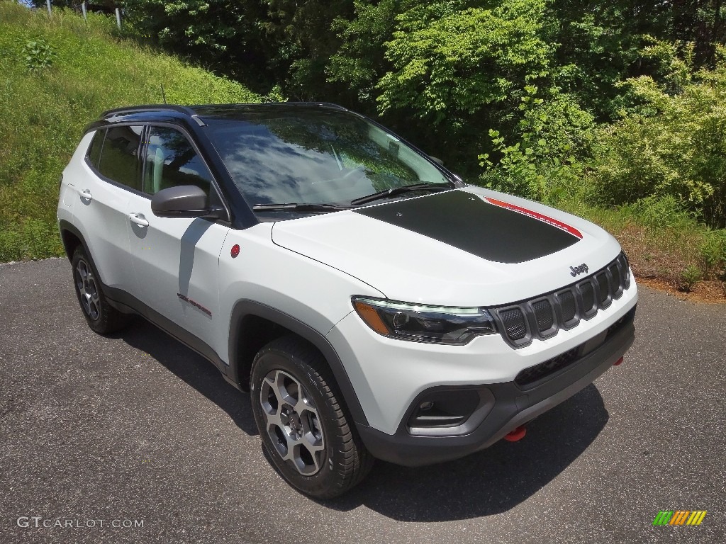 Bright White 2022 Jeep Compass Trailhawk 4x4 Exterior Photo #144223140