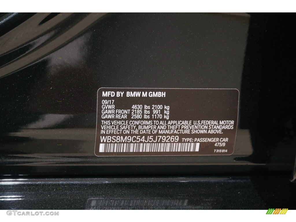 2018 M3 Color Code 475 for Black Sapphire Metallic Photo #144225042