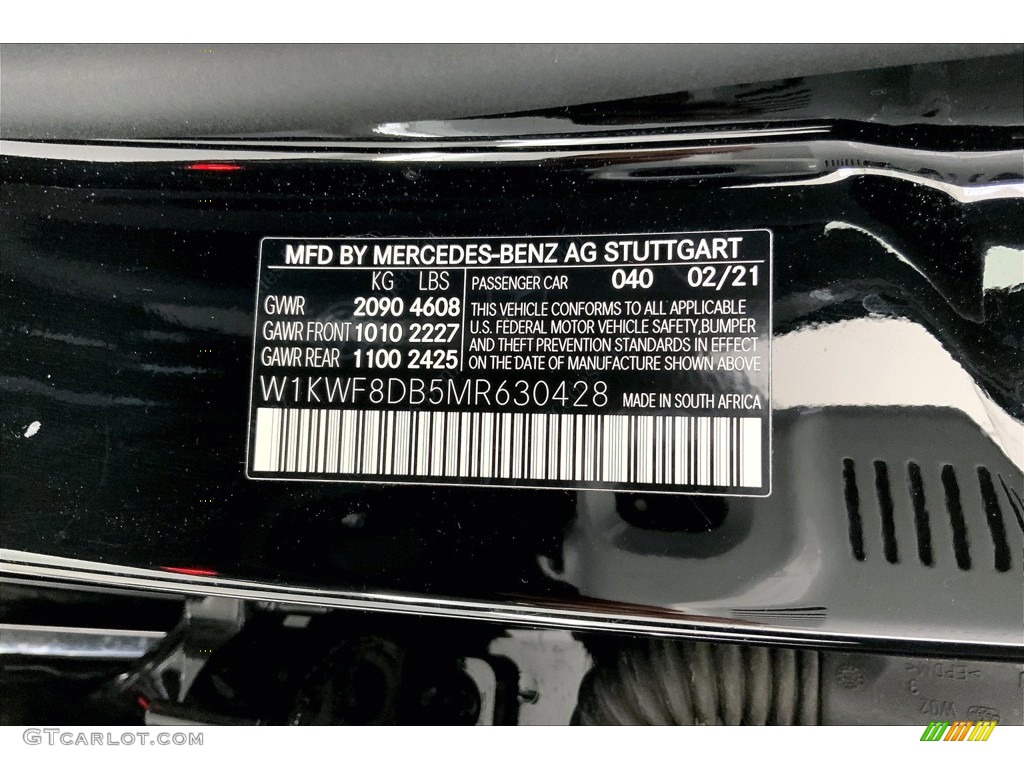 2021 C Color Code 040 for Black Photo #144226278
