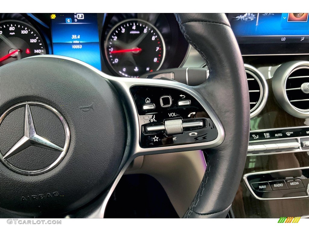 2020 Mercedes-Benz C 300 Sedan Silk Beige/Black Steering Wheel Photo #144228780