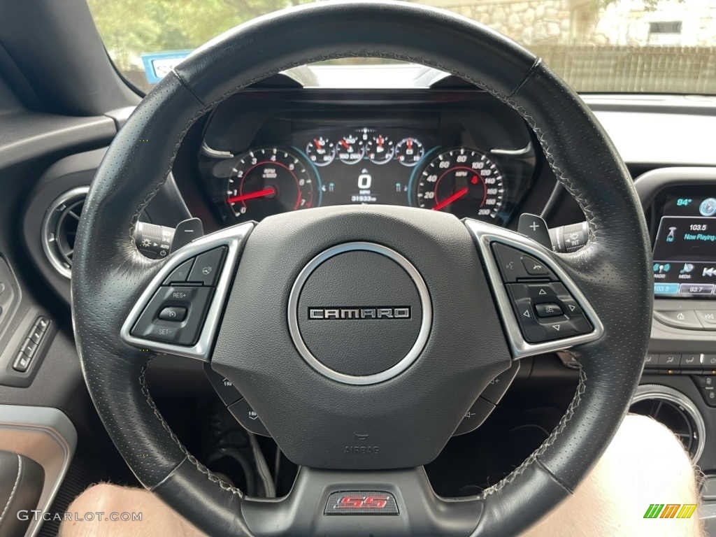 2016 Chevrolet Camaro SS Coupe Jet Black Steering Wheel Photo #144236111