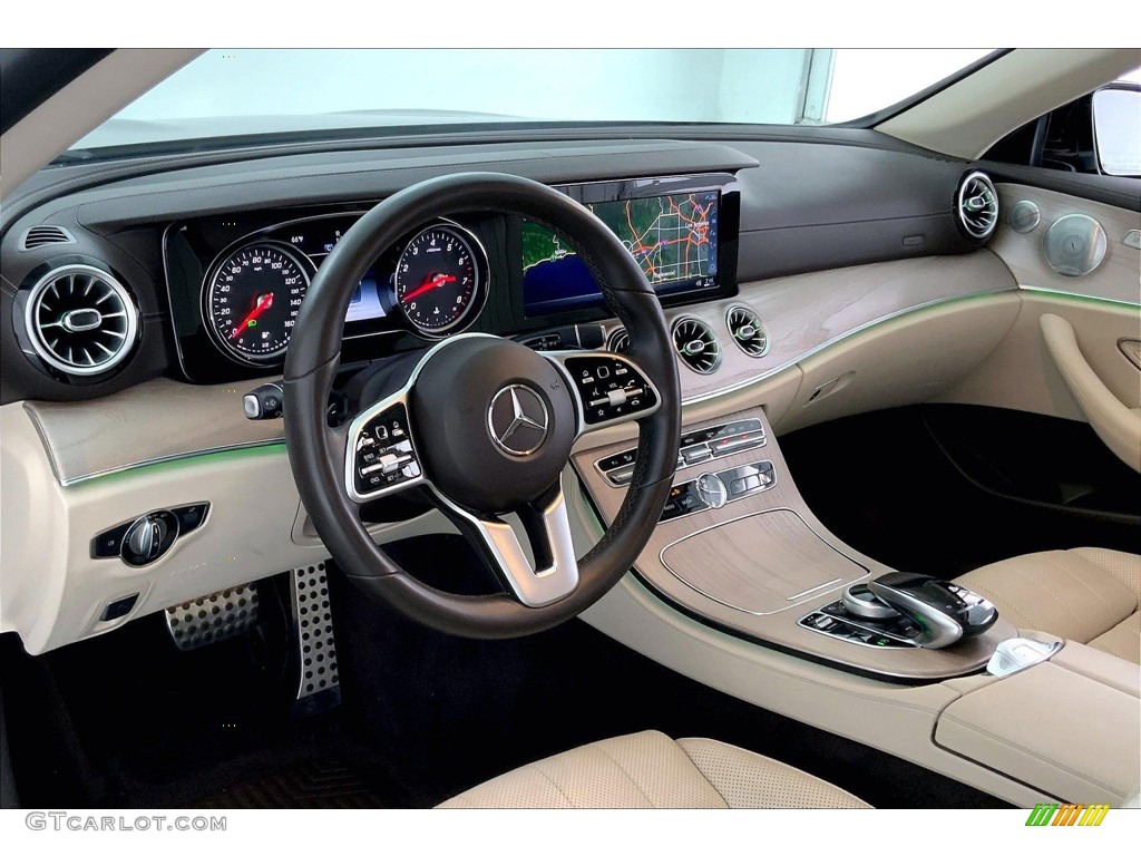 2019 Mercedes-Benz E 450 Cabriolet Macchiato Beige/Black Dashboard Photo #144236763