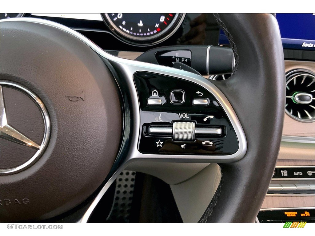 2019 Mercedes-Benz E 450 Cabriolet Macchiato Beige/Black Steering Wheel Photo #144236979