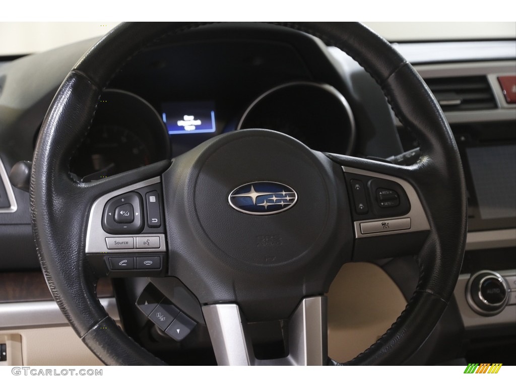 2015 Subaru Outback 3.6R Limited Warm Ivory Steering Wheel Photo #144240807