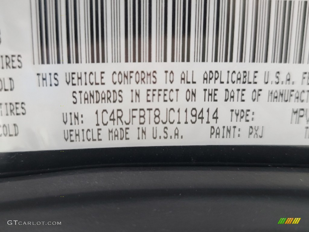 2018 Jeep Grand Cherokee Limited 4x4 Color Code Photos