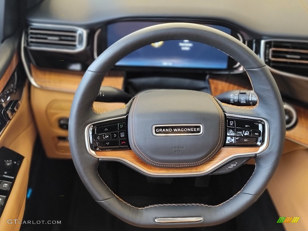 2022 Jeep Grand Wagoneer Series III 4x4 Tupelo/Black Steering Wheel Photo #144241515