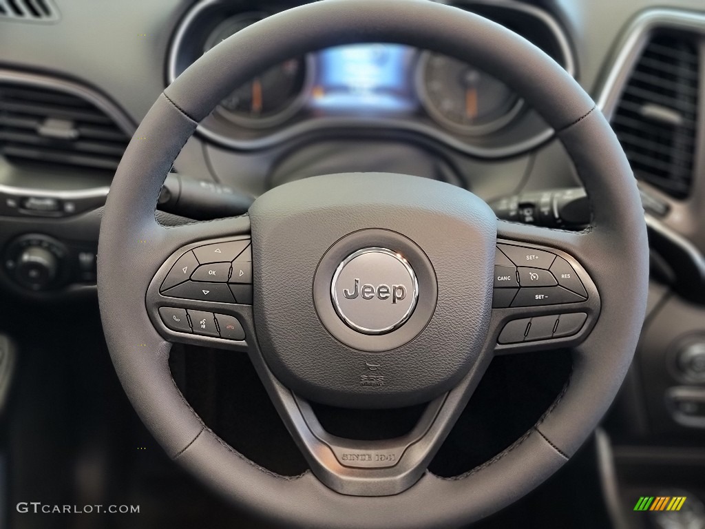 2022 Jeep Cherokee Trailhawk 4x4 Black Steering Wheel Photo #144242217