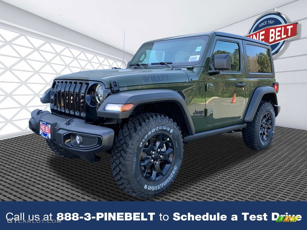 2022 Wrangler Willys 4x4 - Sarge Green / Black photo #1
